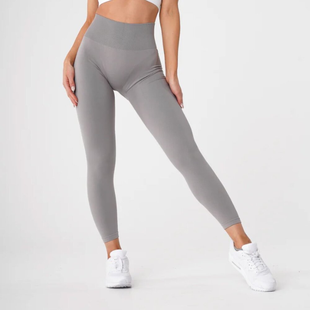 NVGT Light Grey Solid Seamless Leggings